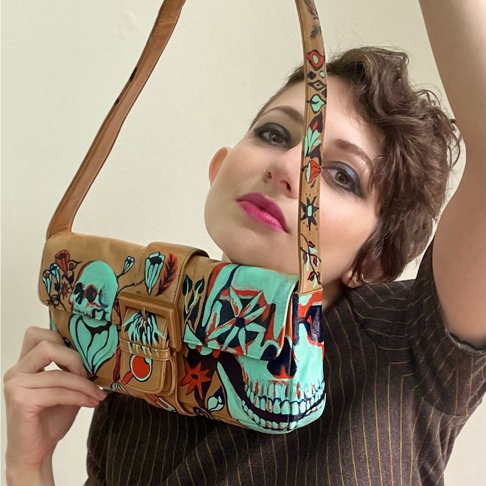 Hand-painted Skull Purse